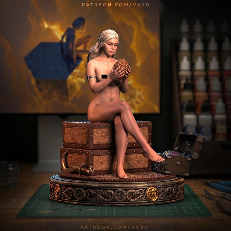 VX Labs - 冰与火之歌 丹妮莉丝 高清3D打印模型|VX Labs – Daenerys Targaryen NSFW – 3D Print Model STL