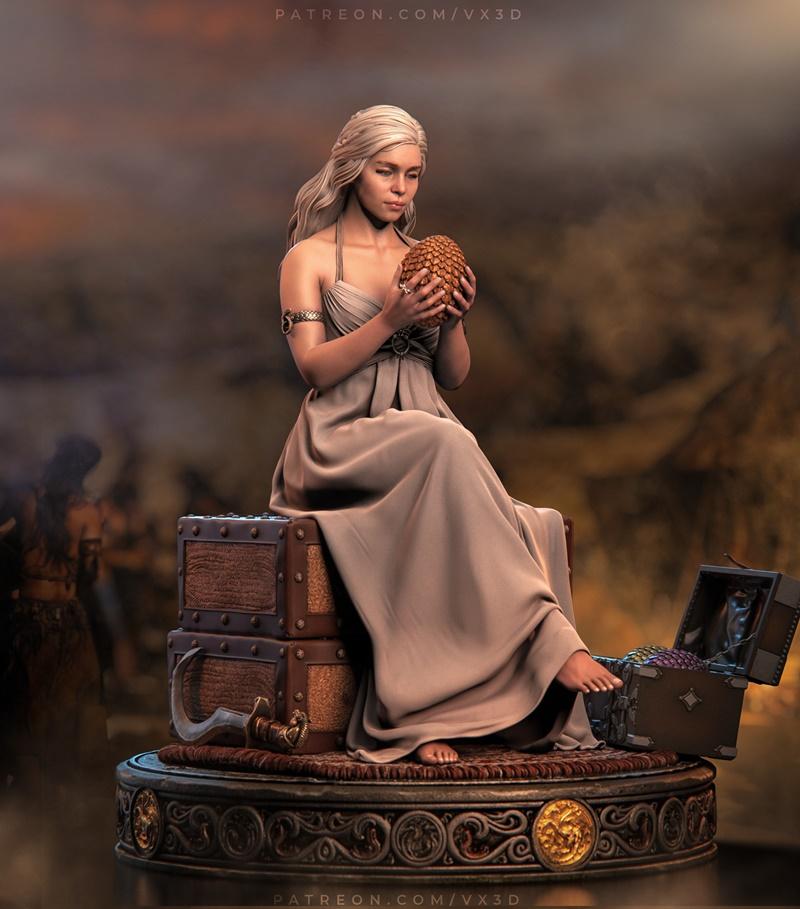 VX Labs - 魔戒之王 - 丹妮莉丝·坦格利安 3D打印模型|VX Labs – Daenerys Targaryen – 3D Print Model STL