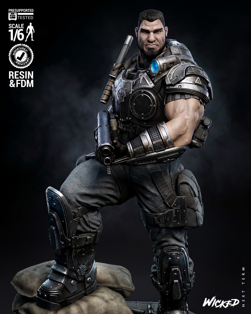Wicked – Dominic Santiago Sculpture – Gears of War – 3D Print Model