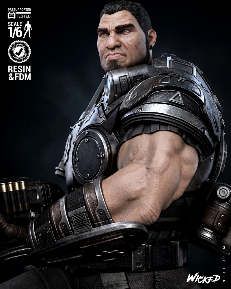 Wicked – Dominic Santiago Sculpture – Gears of War – 3D Print Model