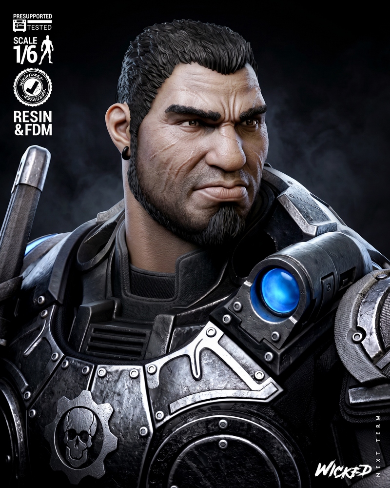 Wicked – Dominic Santiago Sculpture – Gears of War – 3D Print Model