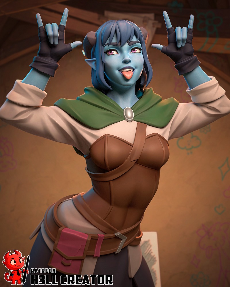 Hell Creator《杰斯特·劳佛雷》3D打印模型|Hell Creator – Jester Lavorre – The Mighty Nein – 3D Print Model