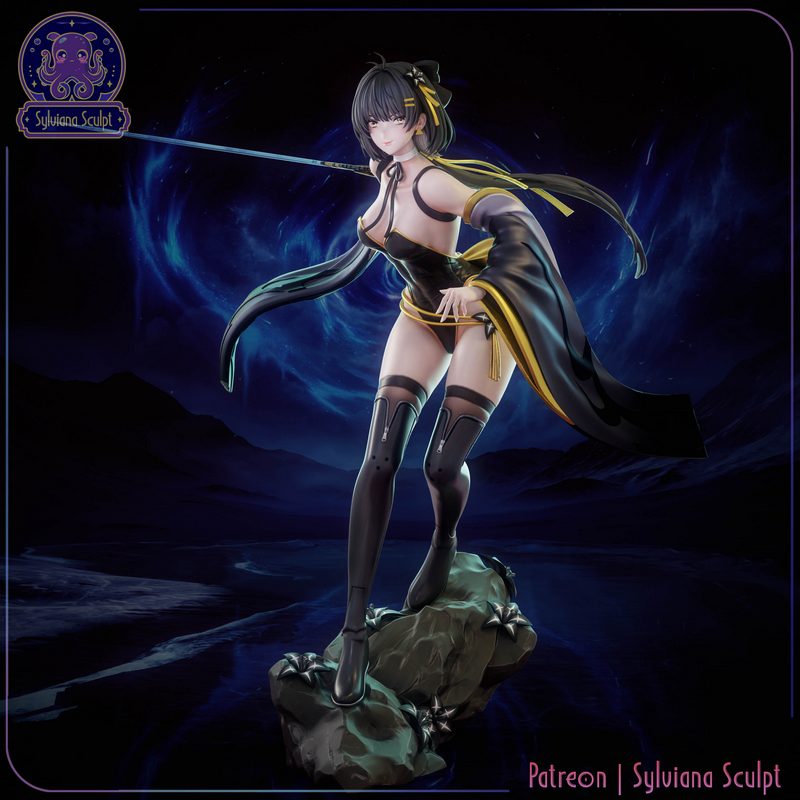 Sylviana雕塑模型——女性探测者WuWa 3D打印作品|Sylviana Sculpt – Female Rover – WuWa – 3D Print Model