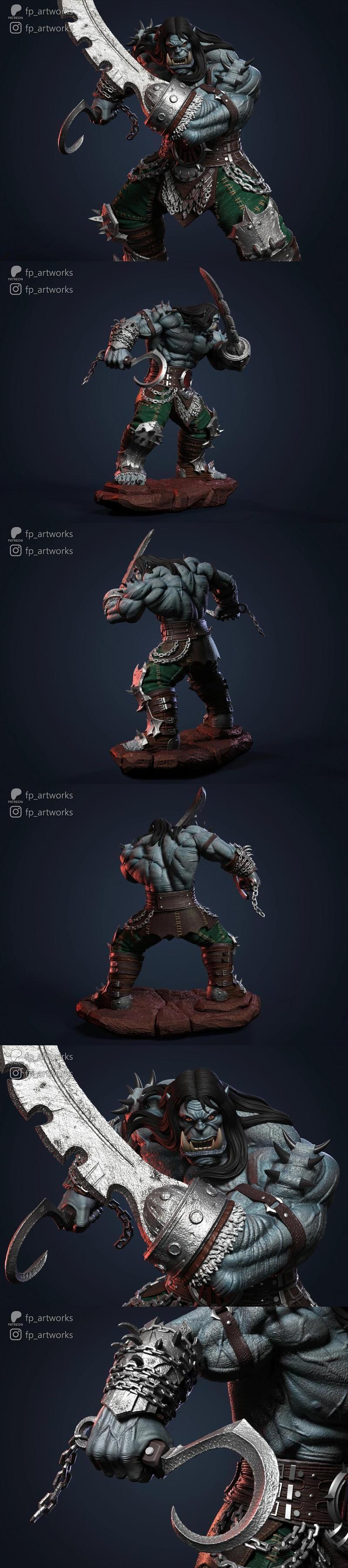 FP艺术作品 - Kargath血斧 - 3D打印模型|FP Artworks – Kargath Bladefist – 3D Print Model STL