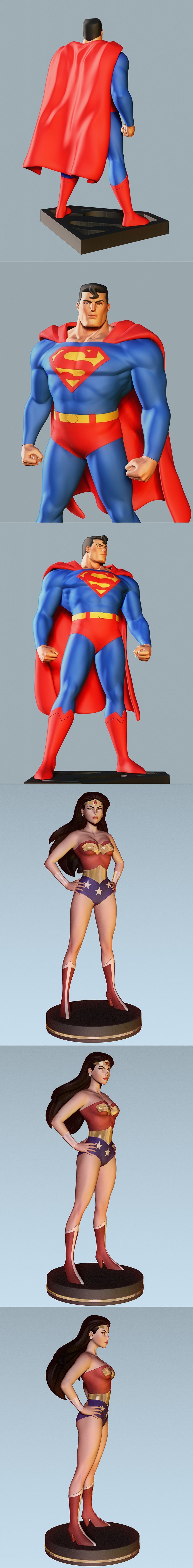 正义联盟3D打印模型|Dimensions Justice League – Animated – 3D Print Model STL