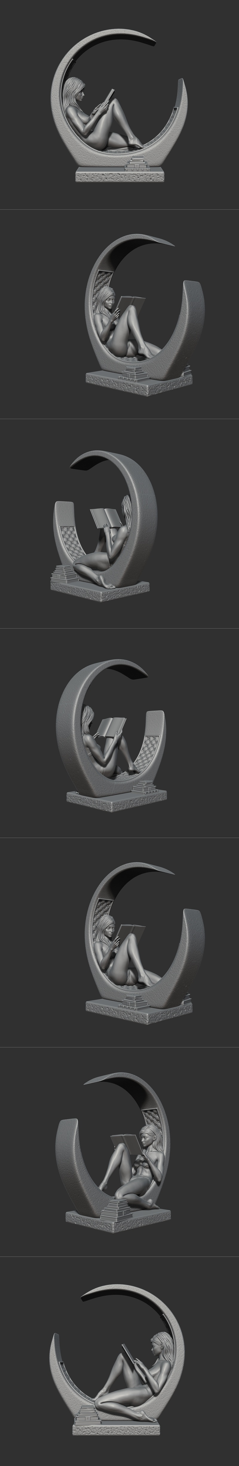 Aronon《女孩与书》3D打印模型|Aronon – Girl with Book 1 – 3D Print Model STL