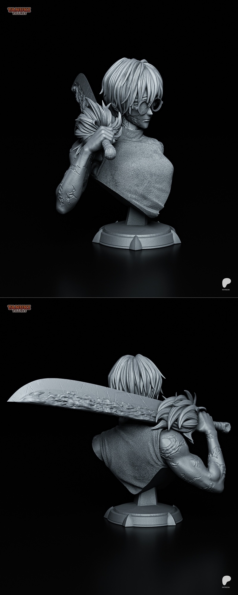 Tanuki Figures – Maki Bust – 3D Print Model STL