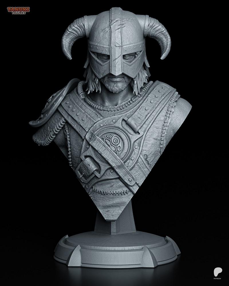 Tanuki Figures – Dragonborn Bust – 3D Print Model STL