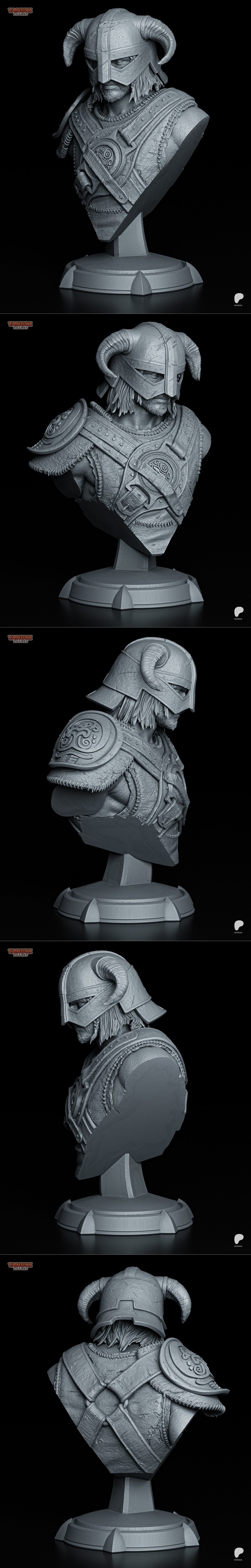 Tanuki Figures – Dragonborn Bust – 3D Print Model STL