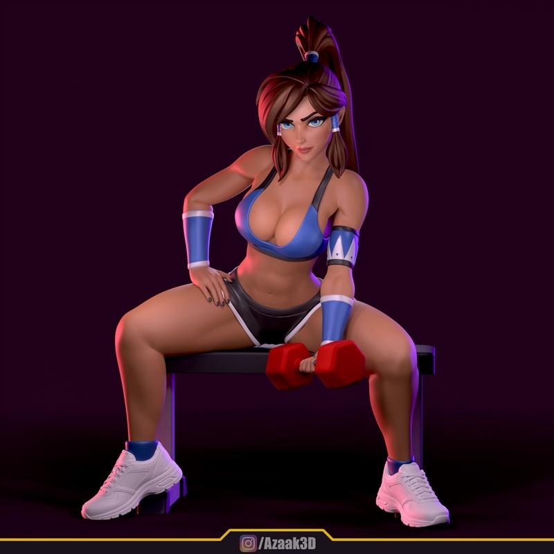 Azaak3D - 腾讯动漫角色3D打印模型|Azaak3D – Korra Sport – 3D Print Model STL