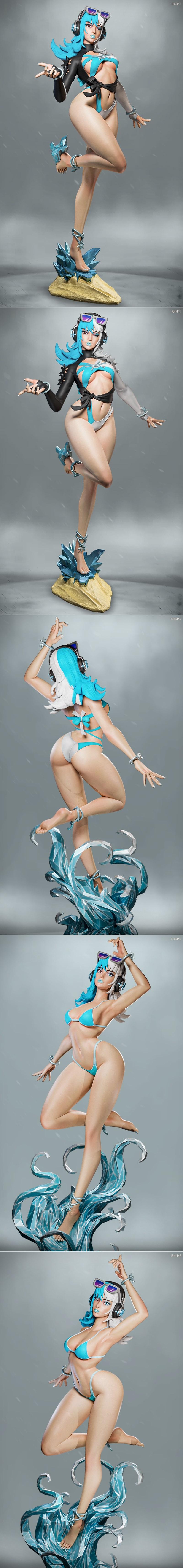 E.S怪物 - 月之雪夏 - 3D打印模型|E.S Monster – Luna Snow Summer – 3D Print Model STL
