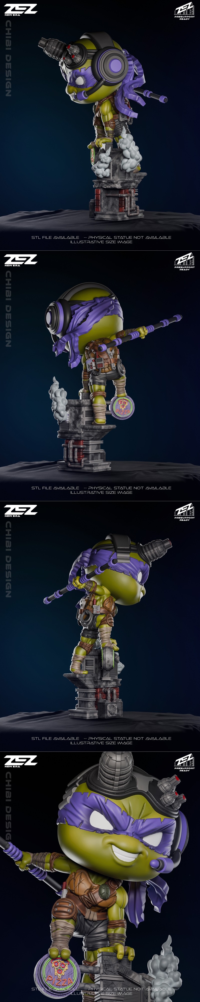 ZEZ工作室 Donatello迷你人形 3D打印模型|ZEZ Studio – Donatello Chibi – 3D Print Model STL