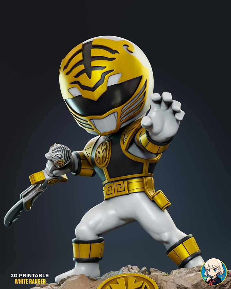 白骑士冠军 3D打印模型|White Ranger Champion – 3D Print Model STL