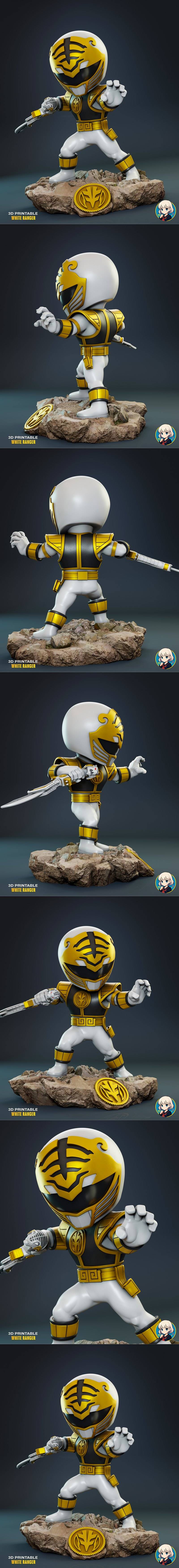 白骑士冠军 3D打印模型|White Ranger Champion – 3D Print Model STL