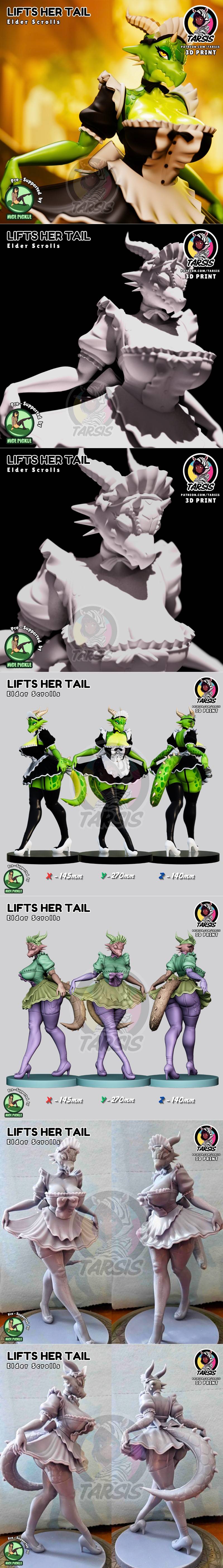 3D打印模型：猫耳少女立姿造型|Lifts Her Tail – 3D Print Model STL