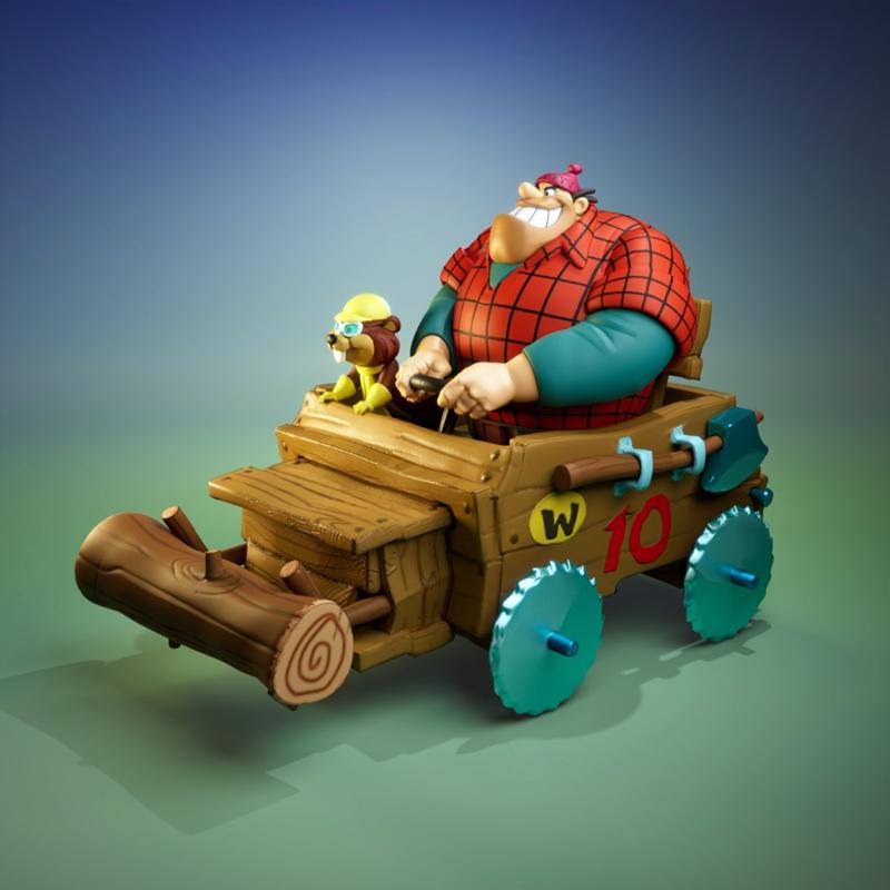Rufus Ruffcut和Sawtooth——Buzzwagon 3D打印模型|Rufus Ruffcut and Sawtooth – The Buzzwagon – 3D Print Model STL