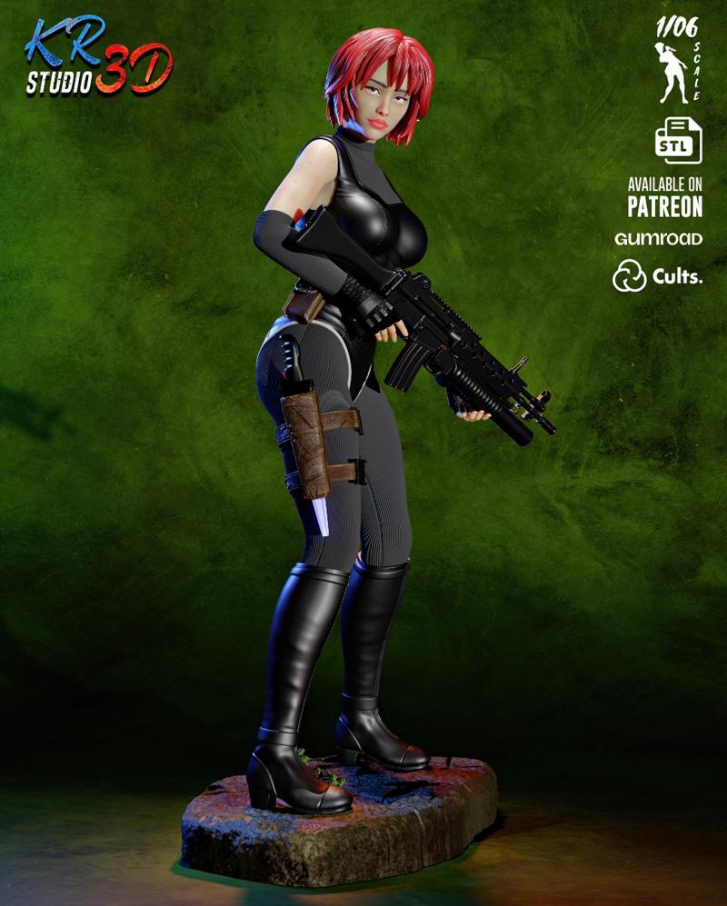 KR3D工作室-生化危机2-迪诺危机2角色3D打印模型|KR3D Studio – Regina – Dino Crisis 2 – 3D Print Model STL