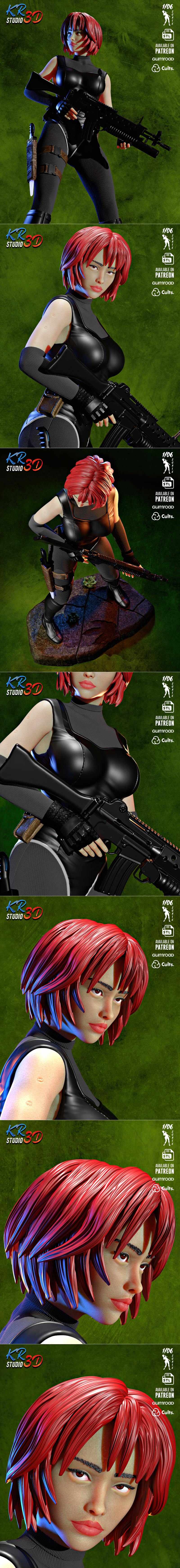 KR3D工作室-生化危机2-迪诺危机2角色3D打印模型|KR3D Studio – Regina – Dino Crisis 2 – 3D Print Model STL