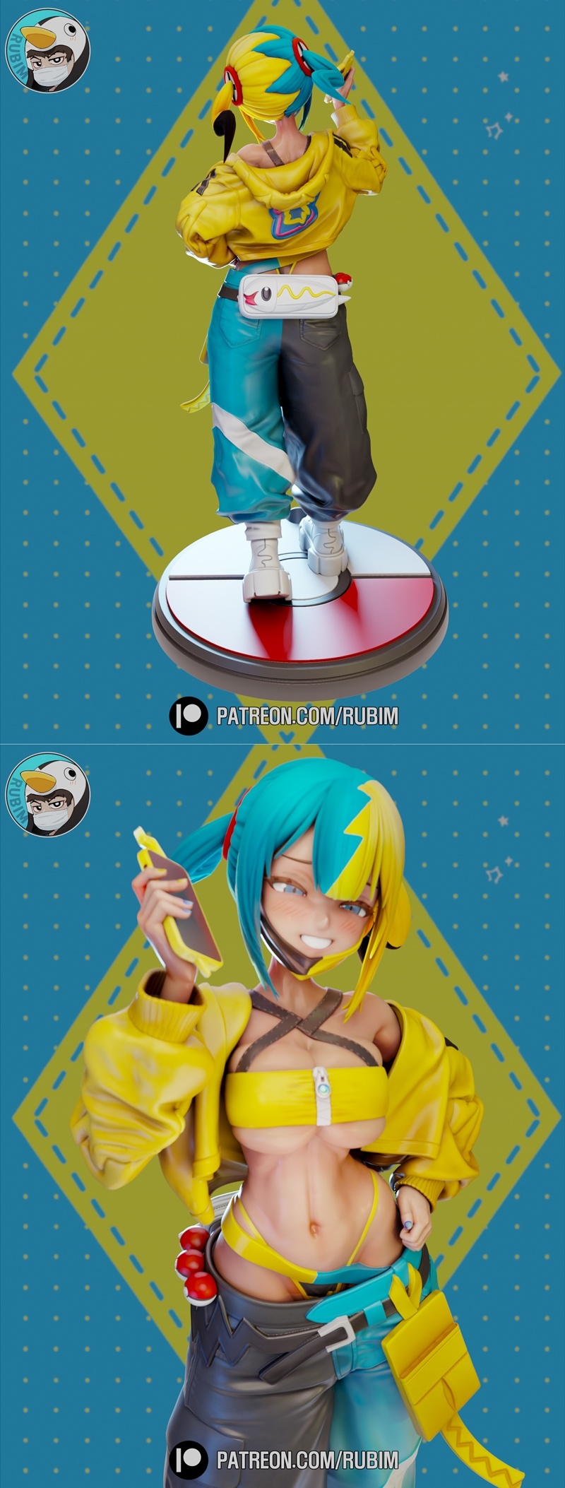 Rubim - 加拉提亚宝可梦 - 3D打印模型|Rubim – Canari pokemon – 3D Print Model STL