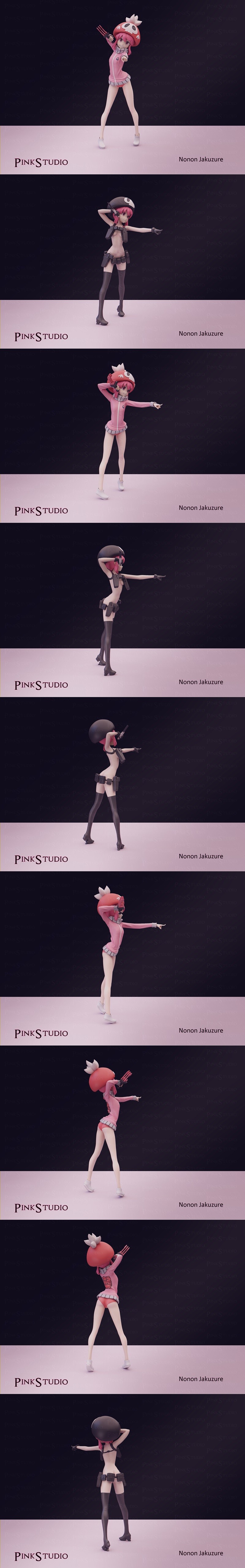 Pink Studio - 《杀戮尖塔》非非雅库泽 3D打印模型|Pink Studio – Kill la Kill – Nonon Jakuzure – 3D Print Model STL