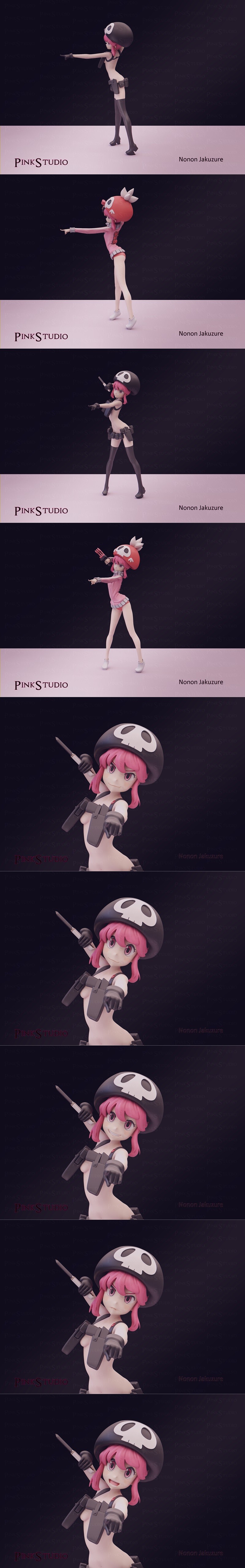 Pink Studio - 《杀戮尖塔》非非雅库泽 3D打印模型|Pink Studio – Kill la Kill – Nonon Jakuzure – 3D Print Model STL