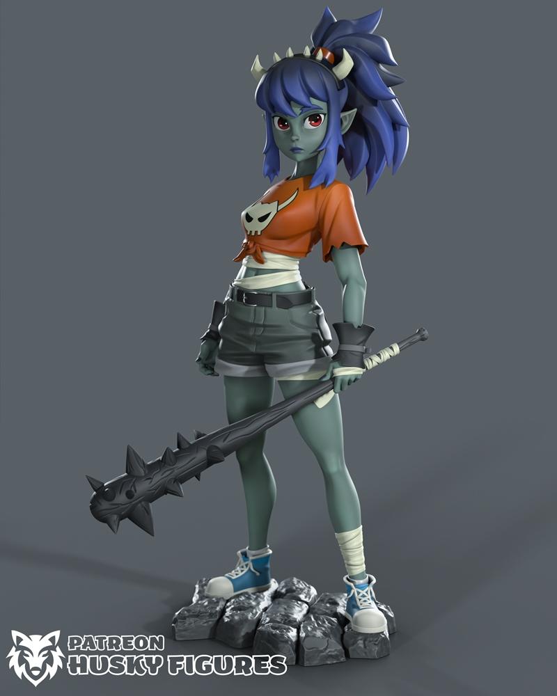 北欧猛兽造型 - 侏罗纪女孩 - 3D打印模型|Husky figures – Goblin Girl – 3D Print Model STL