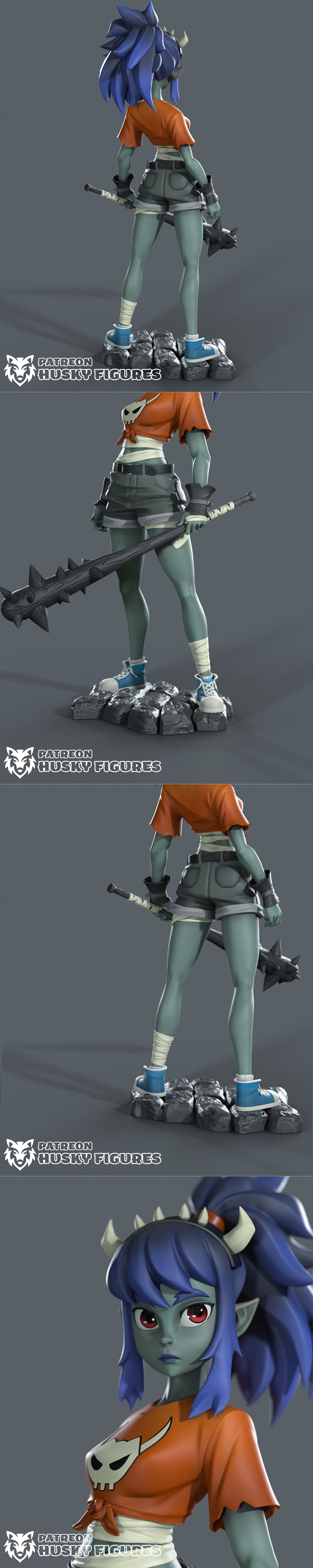 北欧猛兽造型 - 侏罗纪女孩 - 3D打印模型|Husky figures – Goblin Girl – 3D Print Model STL