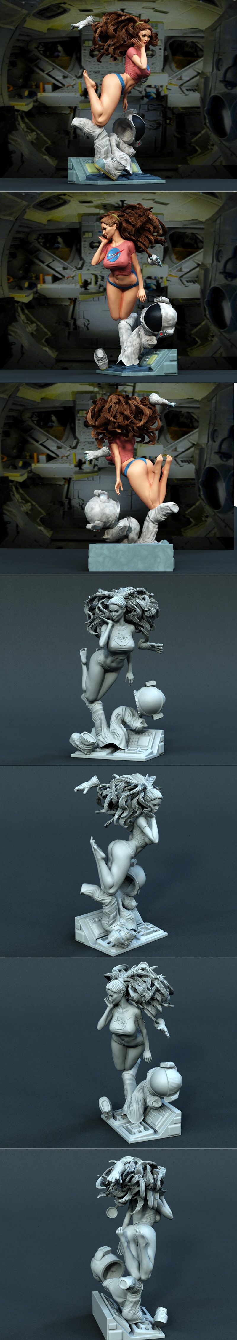 独家限量 - 星际少女 - 3D打印模型|Exclusive – Astronaut Girl – 3D Print Model STL