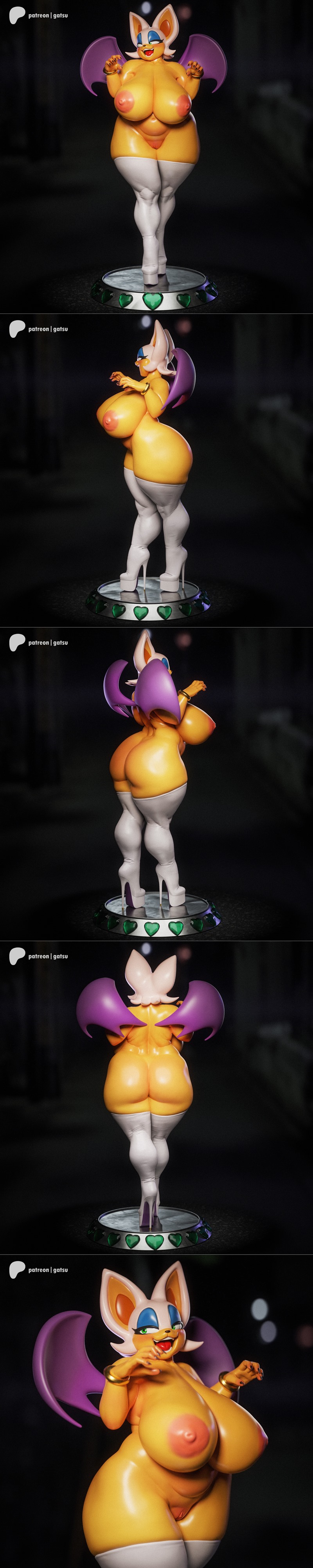 Gatsu Studios《红蝙蝠》3D打印模型|Gatsu Studios – Rouge the Bat – 3D Print Model STL