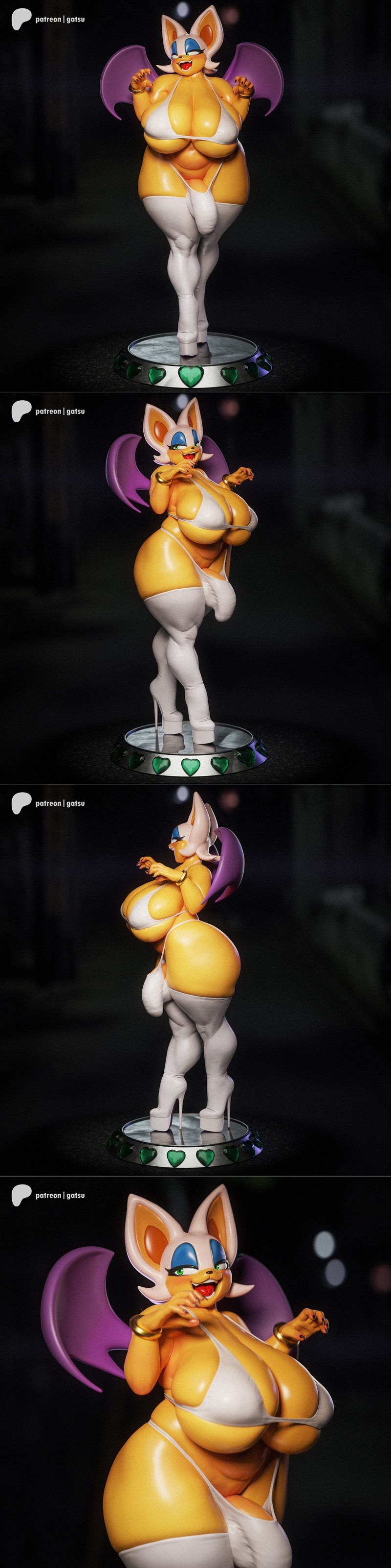 Gatsu Studios《红蝙蝠》3D打印模型|Gatsu Studios – Rouge the Bat – 3D Print Model STL