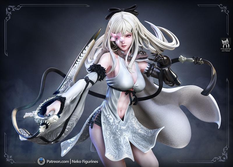 龙之谷零号 - 3D打印模型|Neko Figurines – Zero – Drakengard – 3D Print Model STL