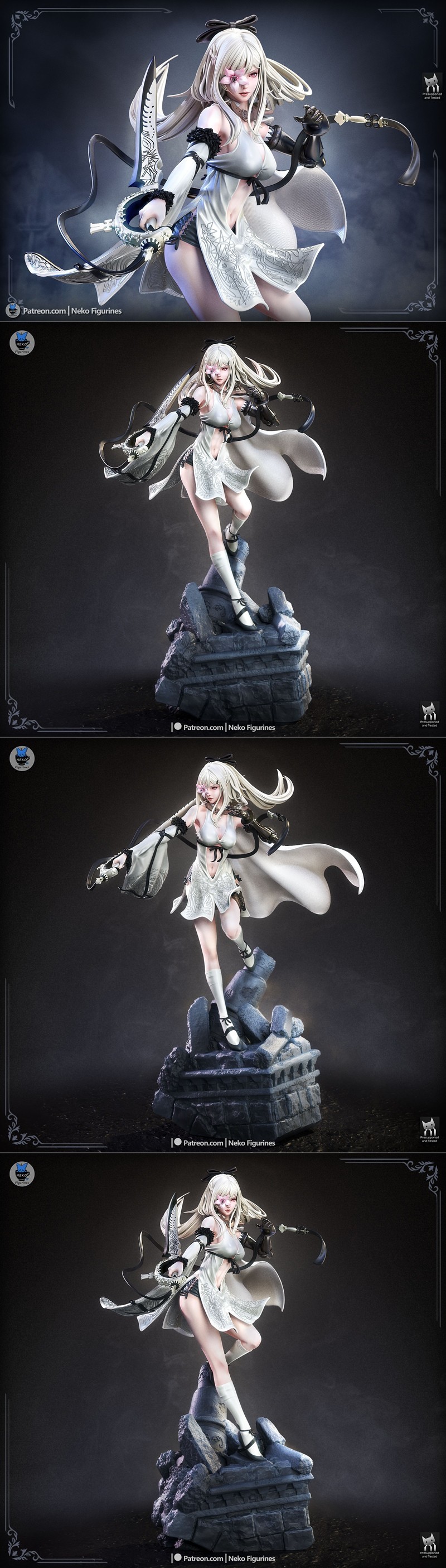 龙之谷零号 - 3D打印模型|Neko Figurines – Zero – Drakengard – 3D Print Model STL