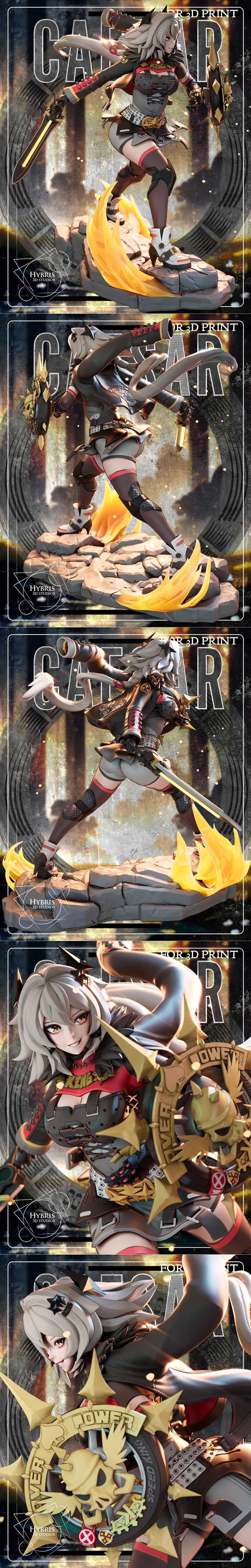 永夜之境：凯撒王 3D打印模型|Hybris Studios – Zenless Zone Zero – Caesar King Commercial Package – 3D Print Model STL