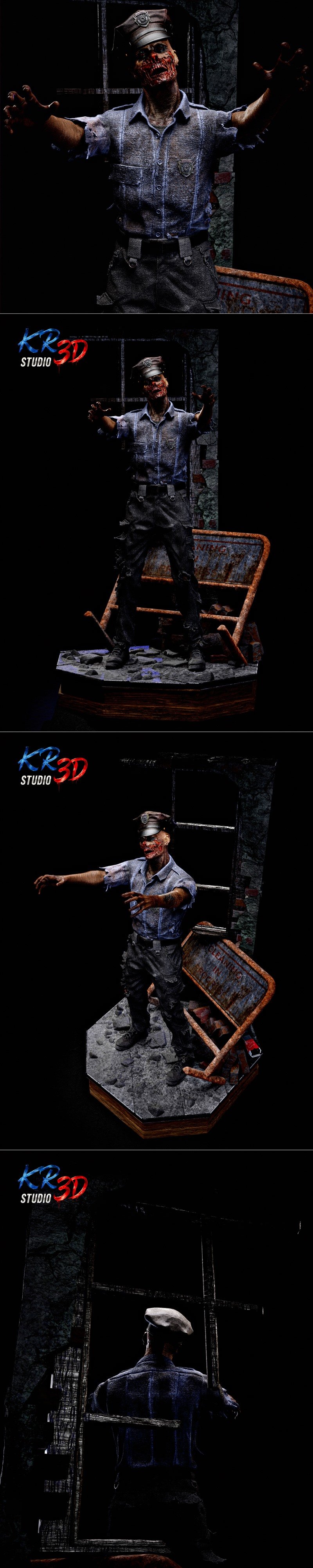 KR3D工作室《生化危机：安魂曲》僵尸角色3D打印模型|KR3D Studio – RPD Zombie (Deluxe) – Resident Evil Requiem – 3D Print Model STL
