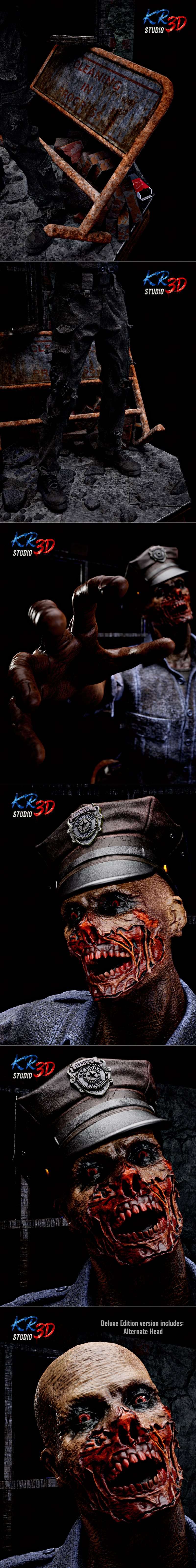 KR3D工作室《生化危机：安魂曲》僵尸角色3D打印模型|KR3D Studio – RPD Zombie (Deluxe) – Resident Evil Requiem – 3D Print Model STL