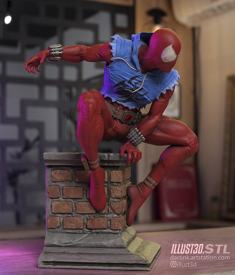 Scarlet Spider 3D打印模型|illust3d – Scarlet Spider Fanart – 3D Print Model STL