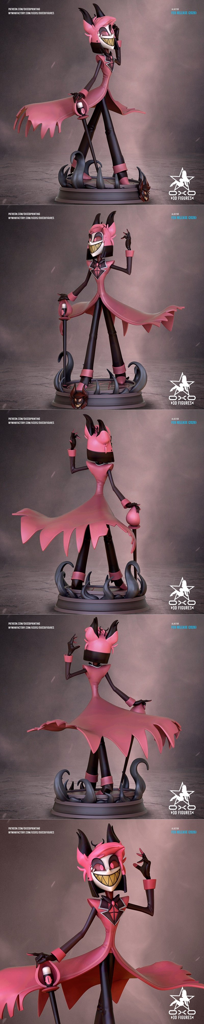 OXO3D - 哈兹bin酒店 - 阿拉斯特尔 3D打印模型|OXO3D – Alastor – Hazbin Hotel – 3D Print Model STL