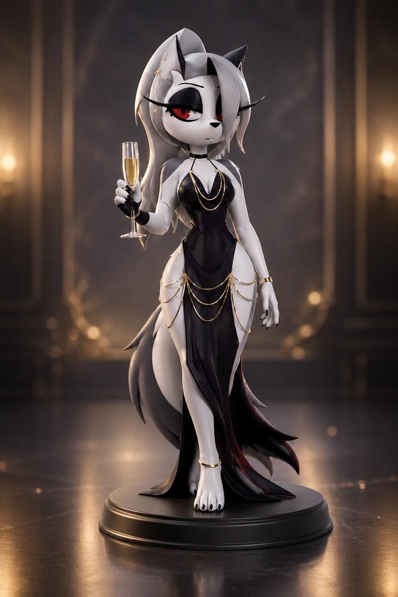 洛娜优雅晚礼服3D打印模型|Loona Elegant Evening Dress Figurine – 3D Print Model STL