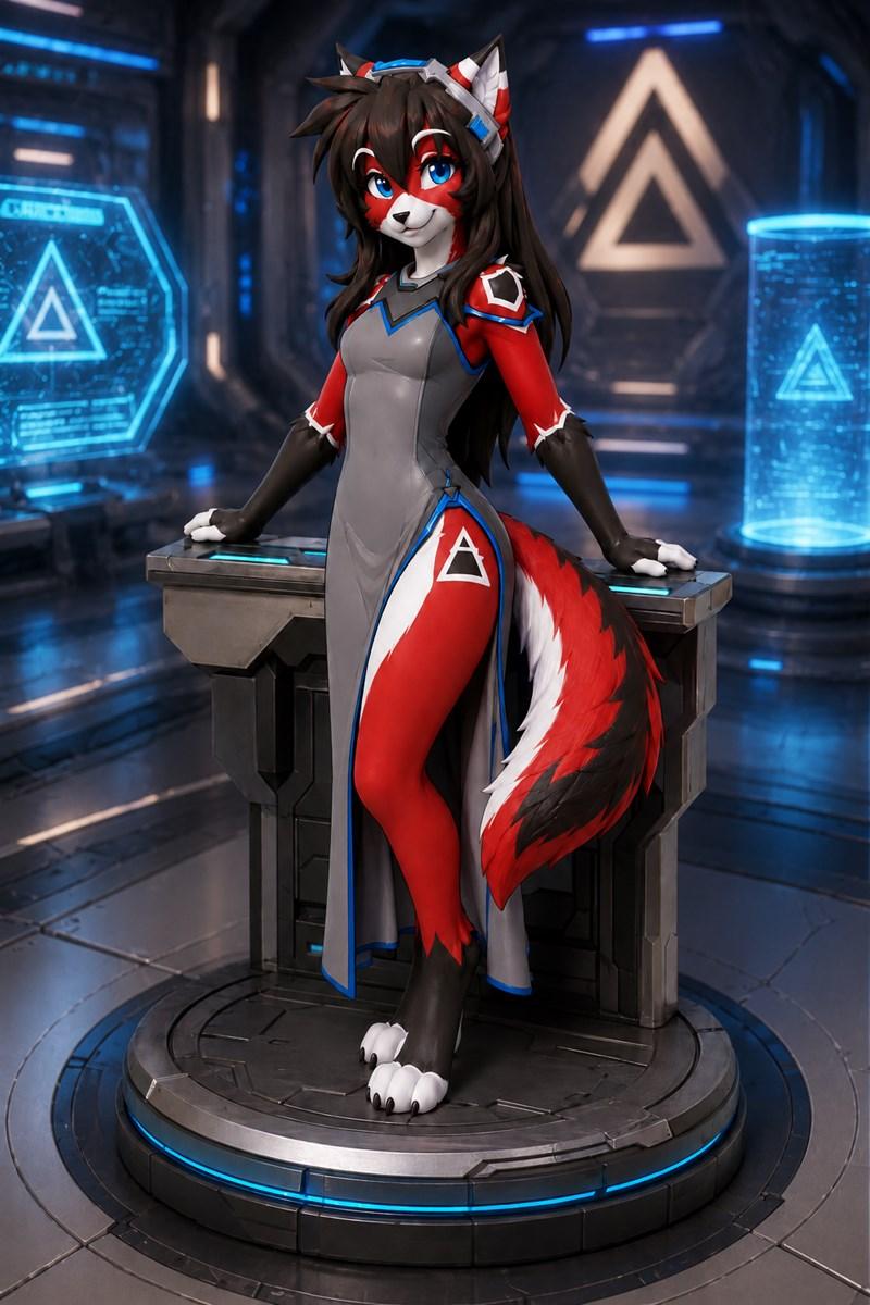 科幻狐娘3D打印模型|Ara Sci‑Fi Kemono Foxgirl Figurine – 3D Print Model STL