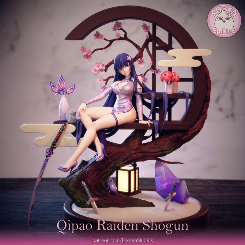 蛋仔工作室 - 女装雷电将军 - 3D打印模型|EggmaStudios – Qipao Raiden Shogun (Genshin Impact) – 3D Print Model STL