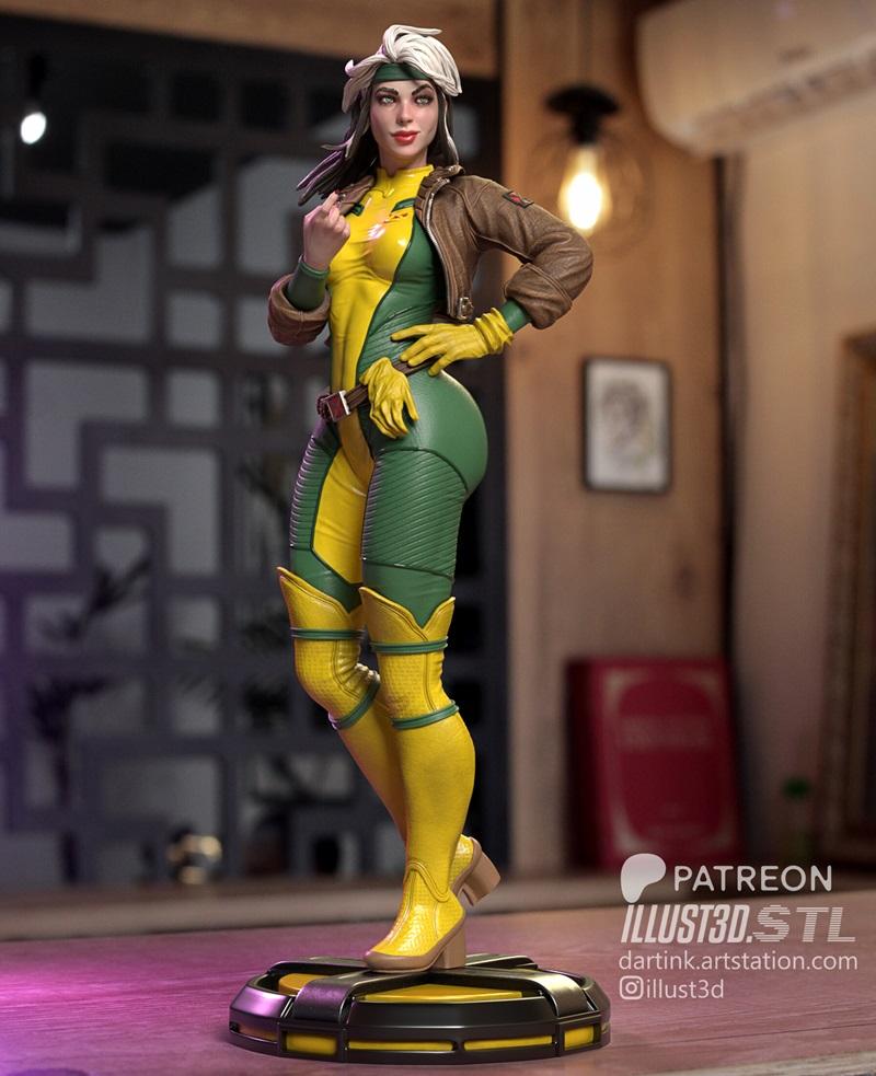 illust3d - X战警 Rogue - 3D打印模型|illust3d – X-men Rogue – 3D Print Model STL