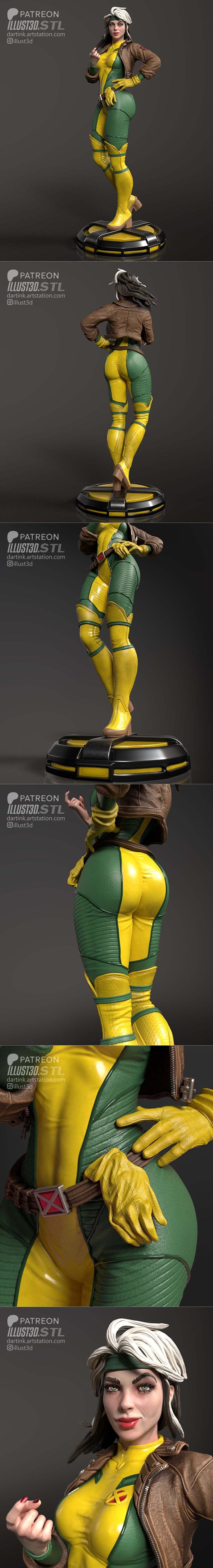 illust3d - X战警 Rogue - 3D打印模型|illust3d – X-men Rogue – 3D Print Model STL