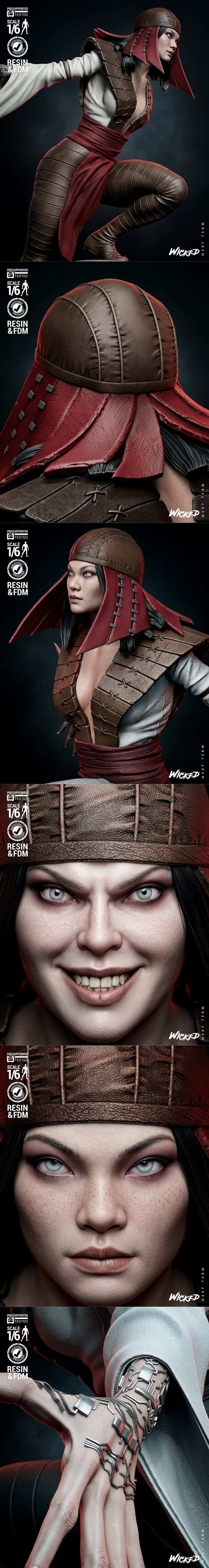 Wicked - 女死神雕像 - 3D打印模型|Wicked – Lady Deathstrike Sculpture – 3D Print Model STL