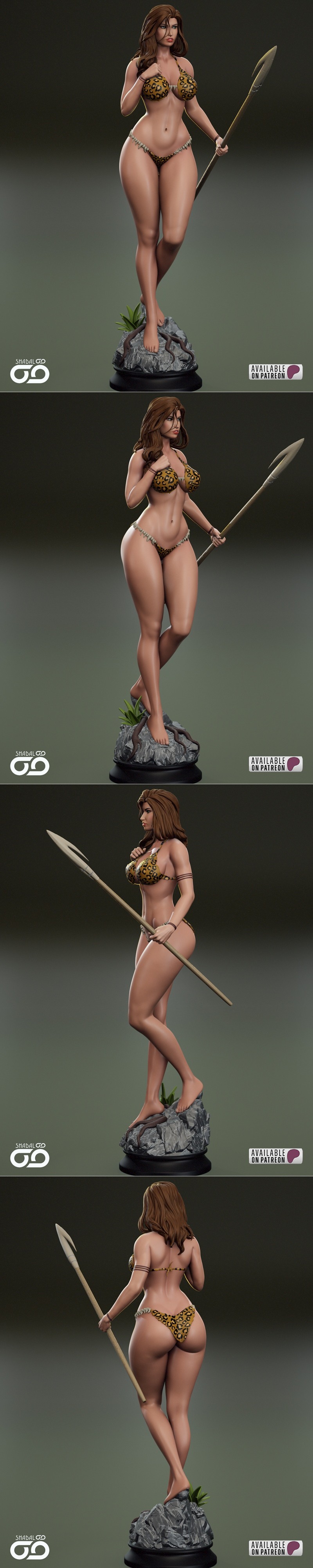 Shadaloo Studios - 《洞穴女》3D打印模型|Shadaloo Studios – Cavewoman – 3D Print Model STL