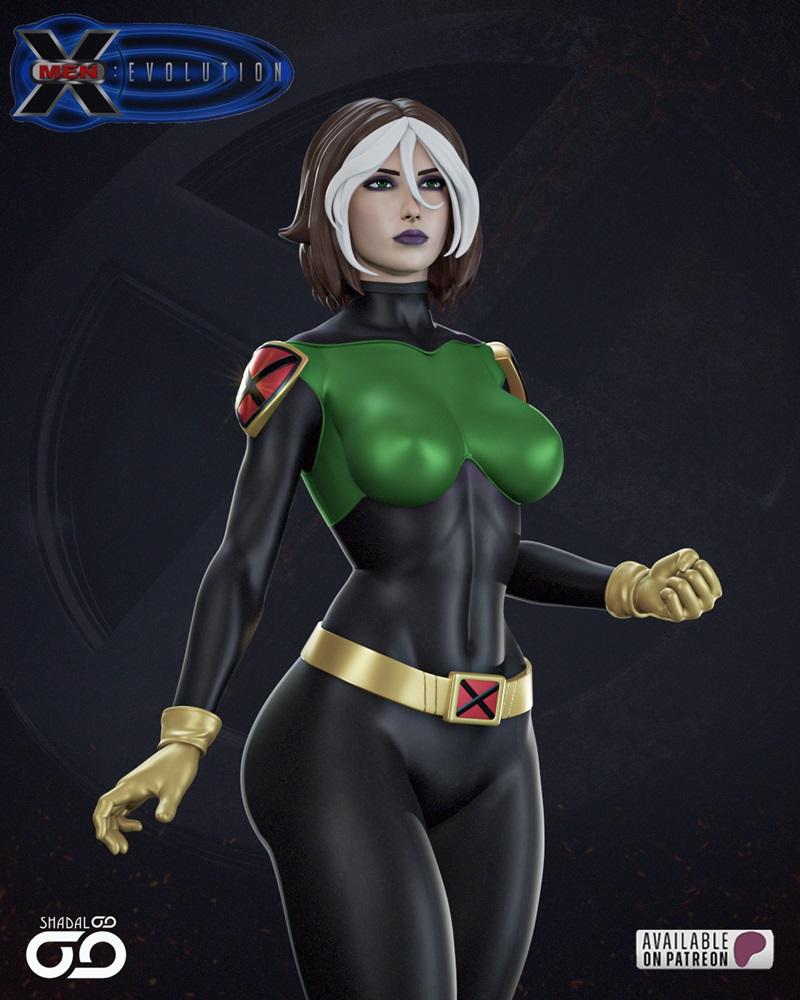 Shadaloo工作室 Rogue角色3D打印模型|Shadaloo Studios – Rogue – X Men Evolution – 3D Print Model STL