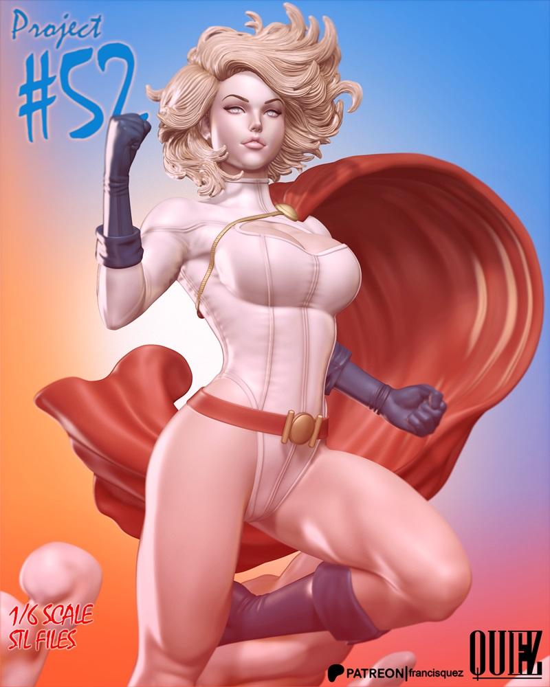 项目52 - 权力女超人 - 3D打印模型|Francis Quez – Project 52 – Power Girl – 3D Print Model STL