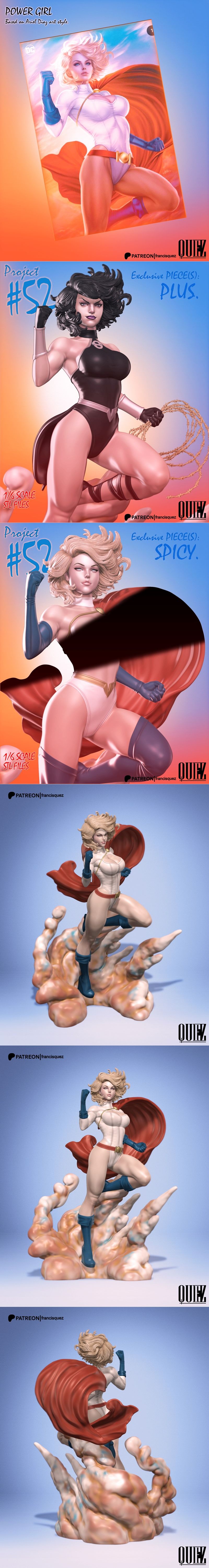 项目52 - 权力女超人 - 3D打印模型|Francis Quez – Project 52 – Power Girl – 3D Print Model STL