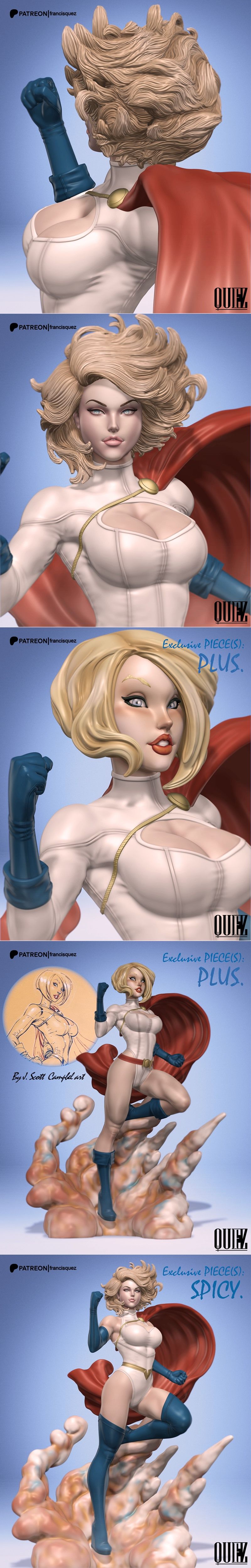项目52 - 权力女超人 - 3D打印模型|Francis Quez – Project 52 – Power Girl – 3D Print Model STL