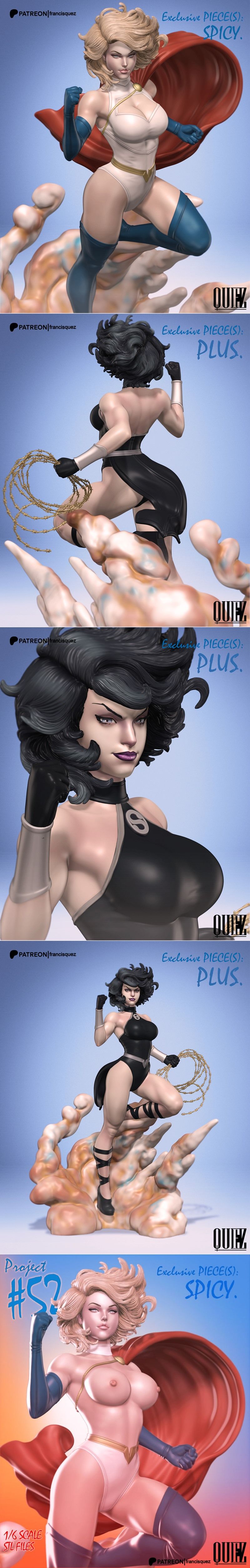 项目52 - 权力女超人 - 3D打印模型|Francis Quez – Project 52 – Power Girl – 3D Print Model STL