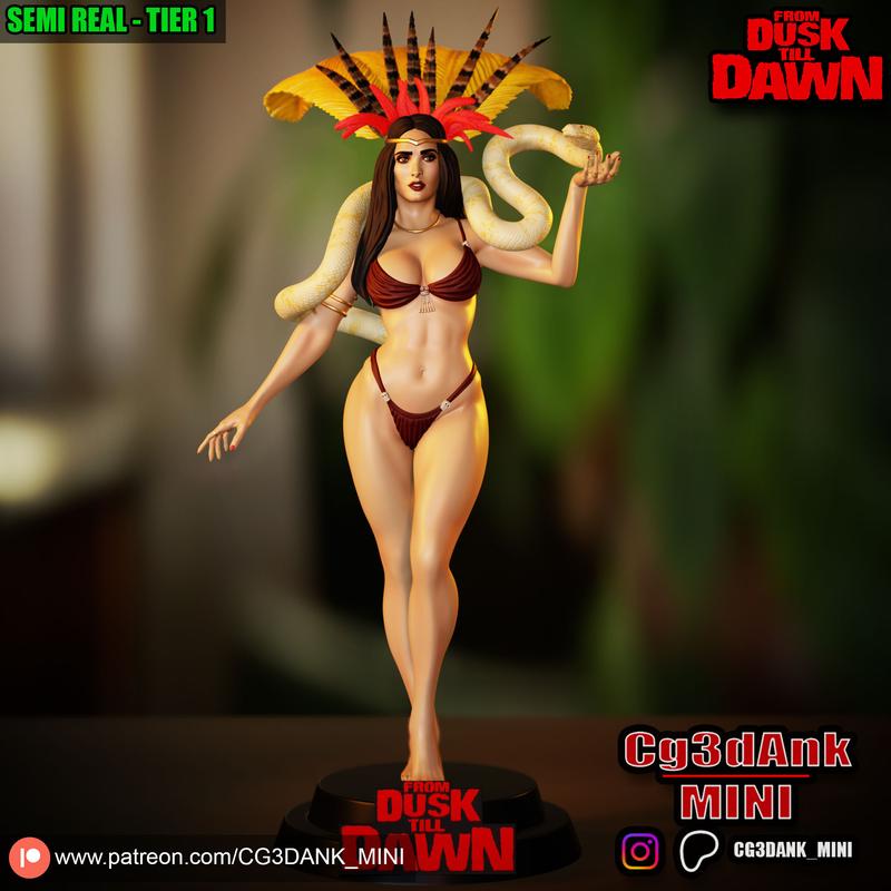 Cg3dAnk迷你模型：从黄昏到黎明的圣安蒂科狂乱登场|Cg3dAnk Mini – Santanico Pandemonium (From Dusk Till Dawn) – 3D Print Model STL